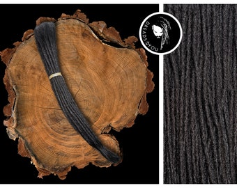 Dreadlock extensions in black 35-40 cm ø 4-6 mm made by hand from high quality European cut braids