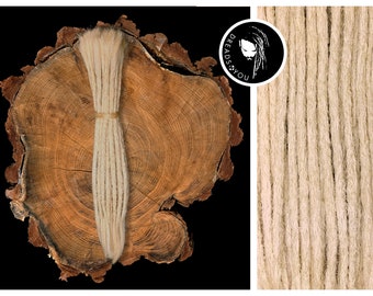 Dreadlock Extensions in der Farbe Lichtblond 25-30cm ø4-6mm aus qualitativ hohen europäischen Schnittzöpfen in Handarbeit hergestellt