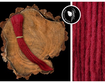 Dreadlock Dread Extensions in der Farbe Rot Länge 35-40cm ø 5-7mm aus qualitativ hohen europäischen Schnittzöpfen in Handarbeit hergestellt