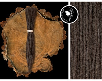 5 Dreadlock Dread Extensions Braun 25-30cm Länge ø 4-6mm aus qualitativ hohen europäischen Schnittzöpfen in Handarbeit hergestellt