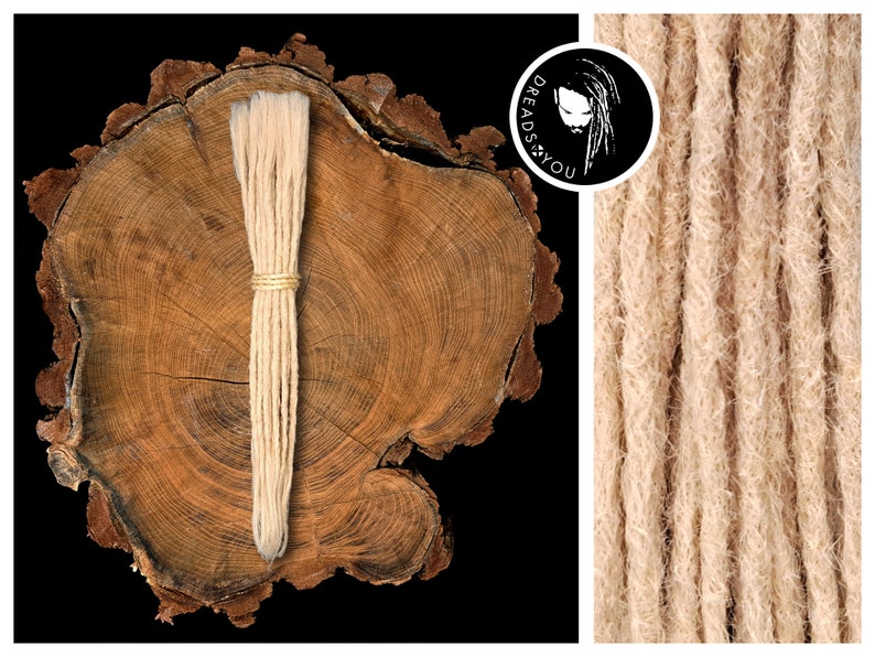 5 Dreadlock Dread Extensions Lichtblond 25-30cm Länge ø 4-6mm aus qualitativ hohen europäischen Schnittzöpfen in Handarbeit hergestellt Bild 1