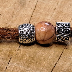 Set 15 Dreadperlen Holz und Metall Dreadschmuck Bild 9