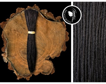 5 Dreadlock Dread Extensions Schwarz 25-30cm Länge ø 4-6mm aus qualitativ hohen europäischen Schnittzöpfen in Handarbeit hergestellt