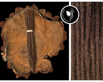 Dreadlock Dread Extensions Haselnussbraun 25-30cm ø 4-6mm Länge aus qualitativ hohen europäischen Schnittzöpfen in Handarbeit hergestellt