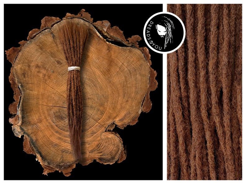 5 Dreadlock Dread Extensions Kupfer 25-30cm Länge ø 4-6mm aus qualitativ hohen europäischen Schnittzöpfen in Handarbeit hergestellt Bild 1