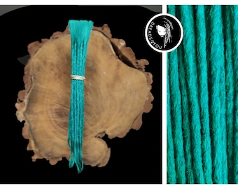 Dreadlock Dread Extensions in der Farbe Türkis 35-40cm Länge aus qualitativ hohen europäischen Schnittzöpfen in Handarbeit hergestellt