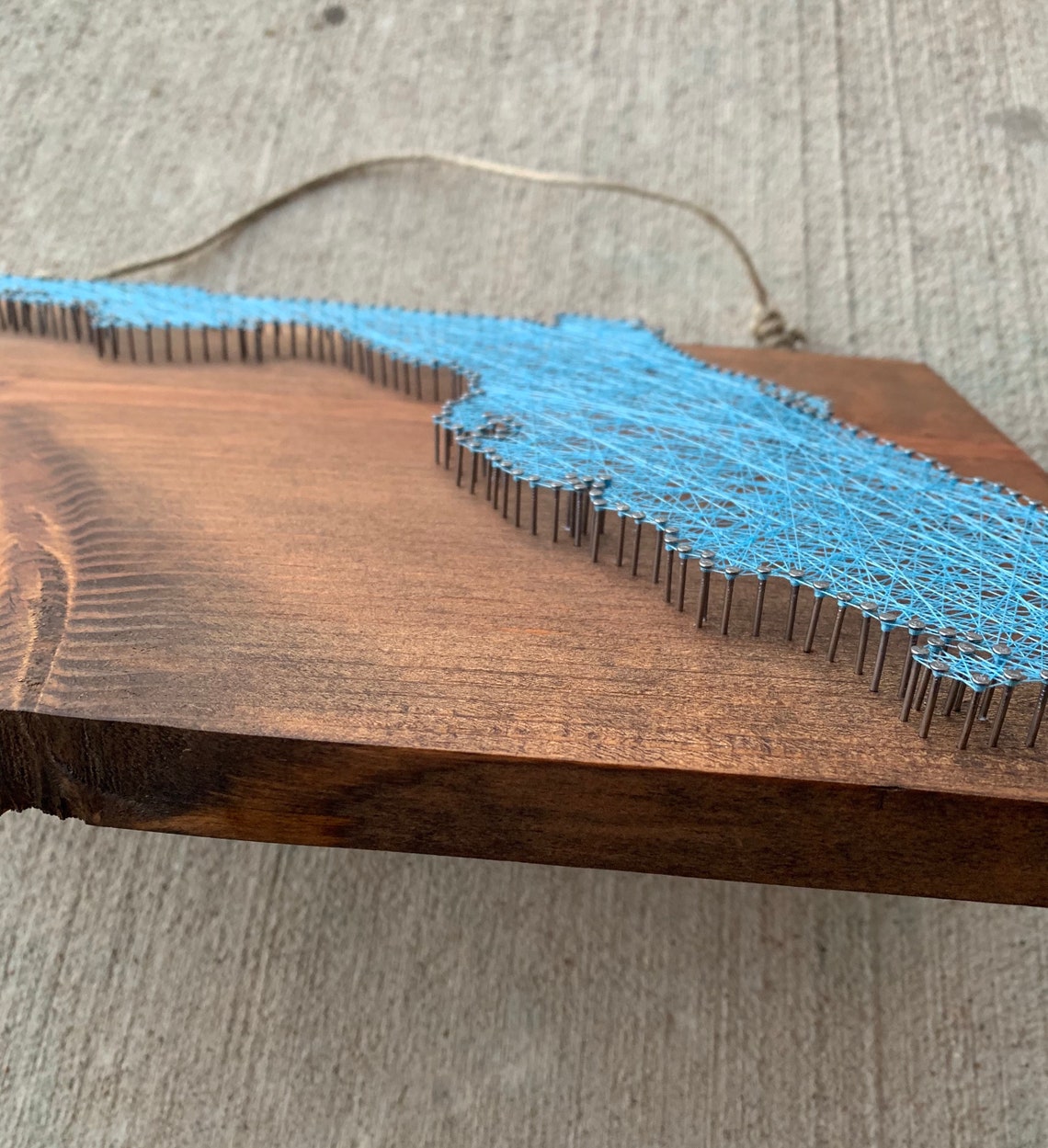 Nail & String Hanging Wall Decor State Etsy