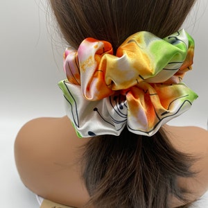 Satin  Multicolor Scrunchie , Hair Accessories, Hair Decorative Piece, Hair Ties, Elastic Scrunchie, Ponytail Holder, Gift For Girl