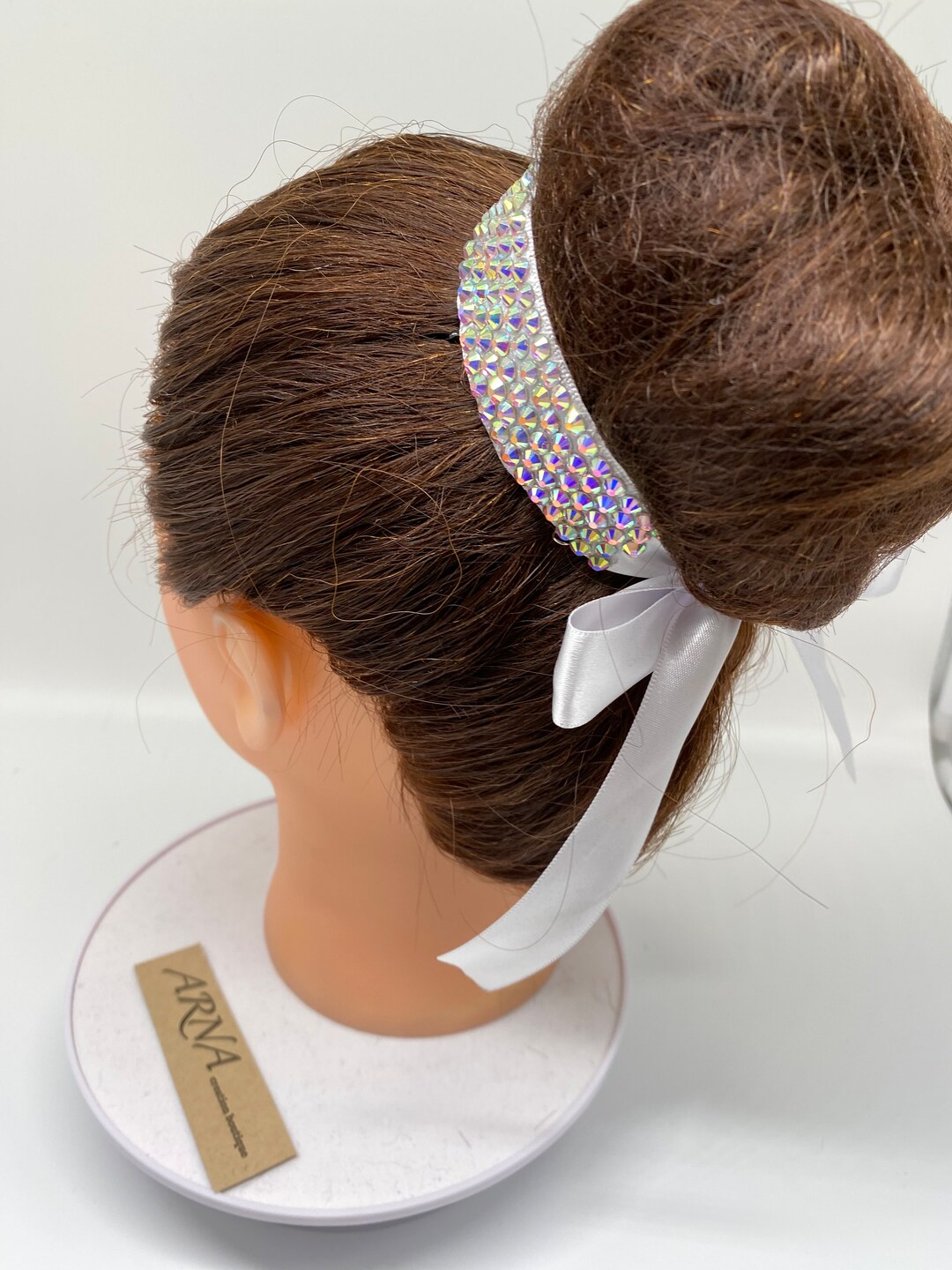 Ballroom Rhinestones Hairpiece. Hair Bun Cuff. Cheer Bun Decor. Hair