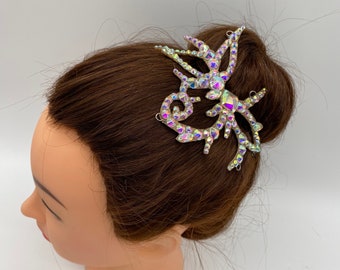 Ballroom Rhinestones Decorative Hairpiece . Dance jewelry. Dance hair accessories. Crystal AB Hairpiece.