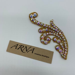 Ballroom Rhinestones Decorative Hairpiece . Dance jewelry. Dance hair accessories. Gold Applique Hair Accessories.