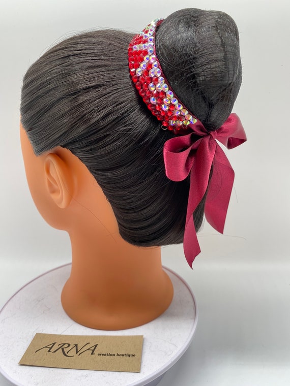 Bridal BUN CUFF / Headband. Buy ARINA Swarovski Bun Cuff | Ellee Couture Boutique  main image 2