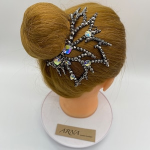 Ballroom Rhinestones Hairpiece. Dance Hair Accessories. Hair Jewelry. Gymnastics Crown. Black and Crystal AB Headpiece. Ice Skating Hairpiec Etsy Canada