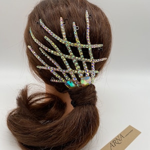Ballroom Rhinestones Decorative Hairpiece . Dance jewelry. Dance hair accessories.Gymnastics Hair piece. Hair crown.