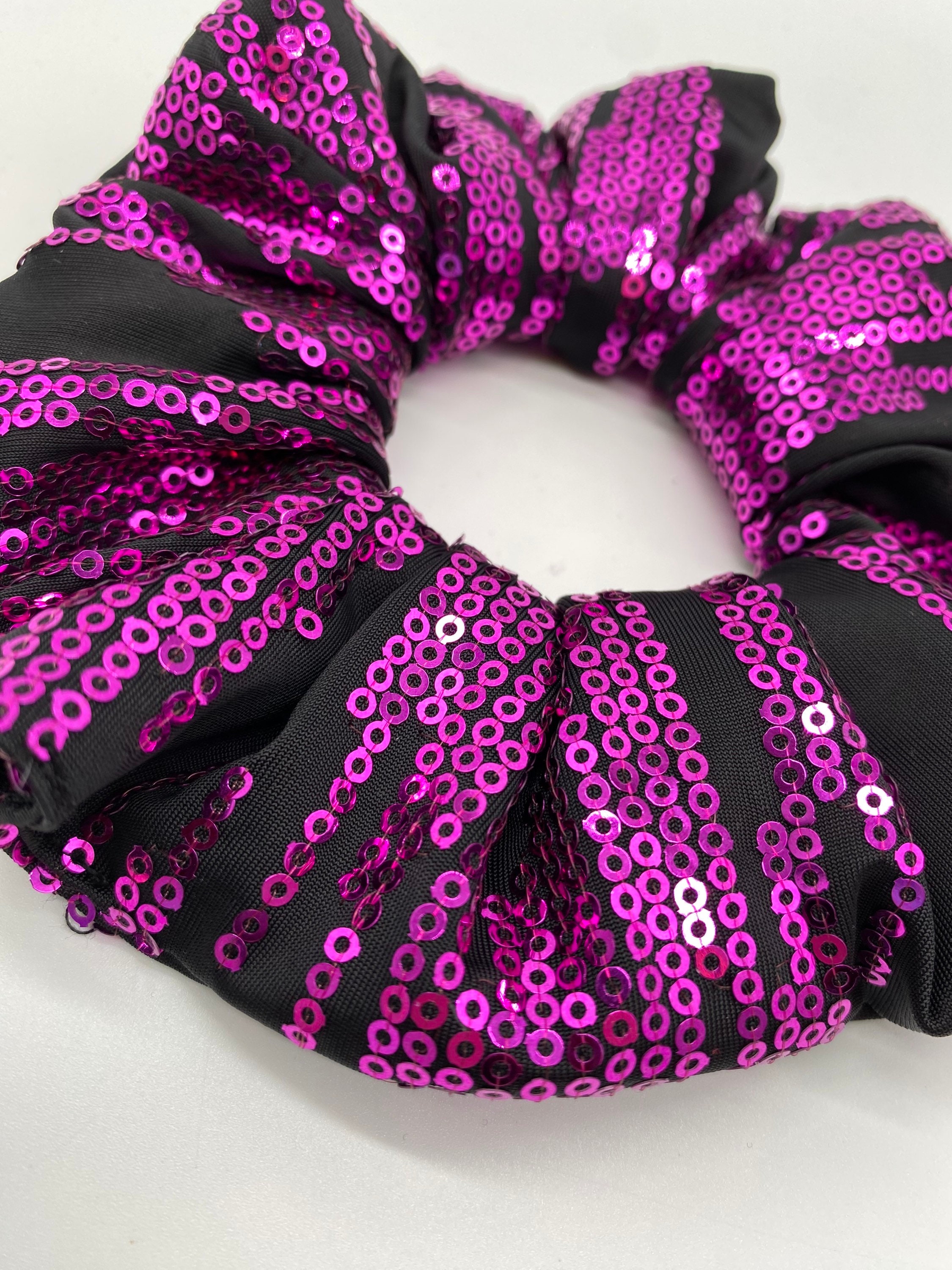 Hair Scrunchies. Black Sequins Scrunchies. Ponytail Holder  display picture 2