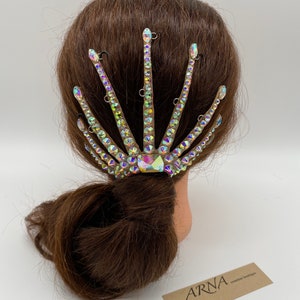 Ballroom Rhinestones Decorative Hairpiece . Dance jewelry. Dance hair accessories.Gymnastics Hair piece. Hair crown.