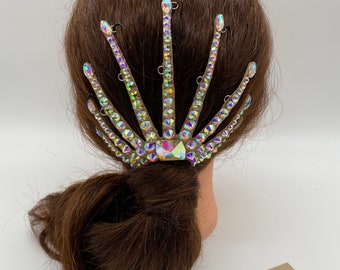 Ballroom Rhinestones Decorative Hairpiece . Dance jewelry. Dance hair accessories.Gymnastics Hair piece. Hair crown.