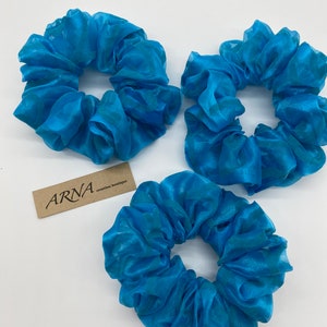 Scrunchies. Hair Scrunchies. Turquoise Scrunchies. Organza Scrunchies. Messy Bun Scrunchies. Oversized Scrunchies. Hair Elastic.