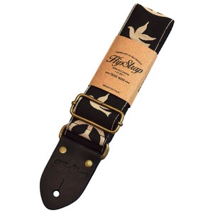 HipStrap Peace & Dove Neil Young Vintage Guitar Strap. Leather ends, Jacquard Woven Design and Metal Hardware. Handmade. Free Shipping.