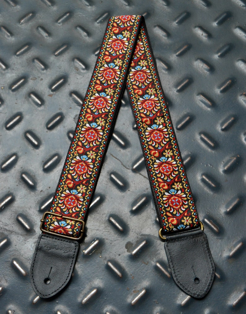 Hipstrap Haze Vintage Style Guitar Strap Leather Ends Etsy