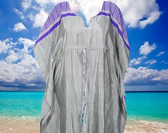 Boho Kaftan for Women, Gray Lounge Wear, Handmade, Resort Wear, Midi Kaftan Dress, Beach Cruise Cover up, SML