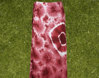 Women Wrap Maxi Skirt, Tie Dye Long Skirt, Jovial Marooned Red Wrap, Hand Dyed, Beach Festival Streetwear One size