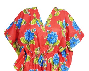 Womens Kaftan, bOHO Dresses, Cotton Red Blue Caftan, Maternity, Beach Dress, Cover Up ,Resort Wear, Caftan Dresses One size L-3XL