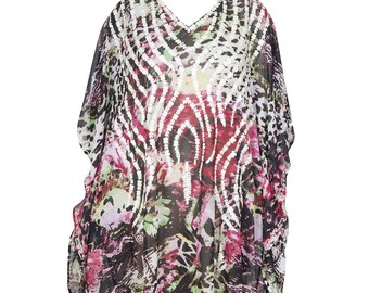 Womens Kaftan Maxi Dresses, BOHO GODDESS, Black White Floral Embellished Caftan Lounger, Resort Wear,  Plus Size L-4X