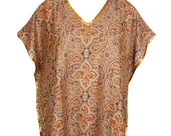 Womens Kaftan Dress, Pashmina Wool Caftan, Winter Kaftan, Orange Loungewear BOHO Caftan, Resort Wear ML