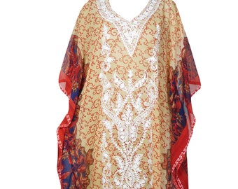Womens Kaftan Maxi Dress, Halloween Bohemian Embroidered dress, Bohemian Summer Dress 4X