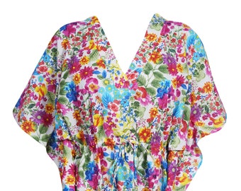 Womens Caftan Dress, Pink Floral Kaftan, Resort Wear, Cotton Kaftan, Beach Coverup, Maternity Dress One size L-4XL