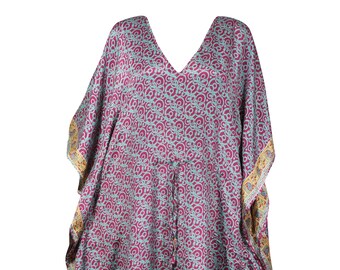 Womens Kaftan Maxi Dress, Purple Gray Bohemian Kaftan, Printed Kaftan Dresses , Summer Resort Wear, Beach Long Caftan L-3XL, One Size