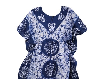 Women Caftan Maxi Dresses, Maternity Dress, Navy Blue White Summer Resort Wear, Beach Cover Up Bohemian KAFTAN Dress One size L-3XL