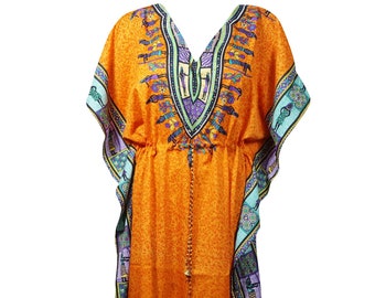 Womens Kaftan Maxi Dress, Housedresses, boho summer dresses, Orange African Kaftan, Boho Fashion Caftan L-3XL One Size