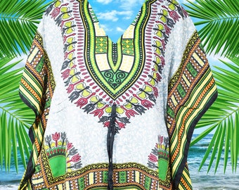 Womens Dashiki Kaftan, Caftan, Resort Wear, Boho Hippie Beach Festival Clothing, Oversized Cover up  L-2XL