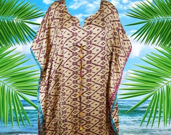 Womens Maxi Kaftan Dress, Gold Purple, Oversized Flowy Maxidresses, Beach, Travel, Boho Dresses, Gift For Her, L-XL