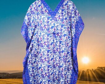Womens Caftan Dress, Blue Paisley Print Maxi Dress, Loose Fit Dress, Kaftan For Women, Maternity Dress, Loungewear, Long Abaya