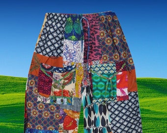 Women Cotton Patch Work Harem Pant, Handmade Hippie Patchwork Dyed Gypsy Pants, Boho Clothing, Flowy Baggy Bottoms S/M/L