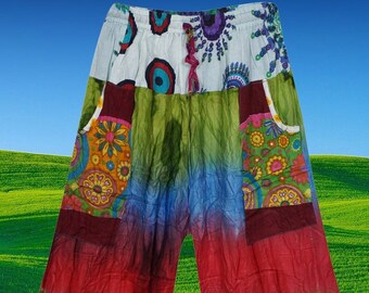 Tie Dye Wide Leg Pants, Lounge Pants, Yoga Boho Pants Women, Handmade Gasparilla Pirate Pants, Hippie Clothing S/M/L