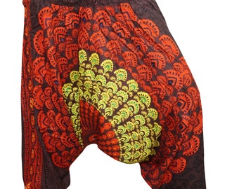 Women's hAREM Pant, Mandala Print Loose Pant, Boho hippy yoga Pants S/M