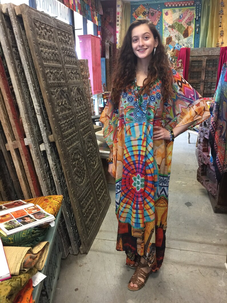 Womens Kaftan Maxi Dress Beach Cover Up Etsy