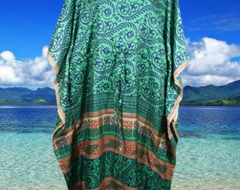 Womens  Maxi Kaftan, Sea Green Caftan, Housedress, Beach Coverup, Summer Boho Caftan, Expecting Moms, Resort, Cruise Caftan L-2X