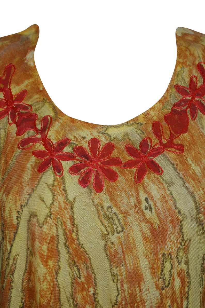 Women Sundress Umbrella Tie Dye Batik Embroidered Boho Hippy Gypsy Sleeveless Flared Tank Dress L