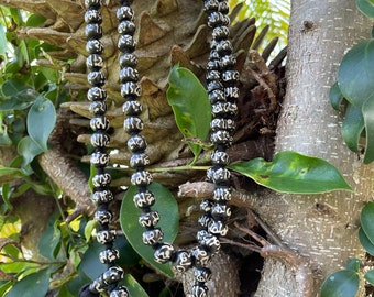 Tibetan Black YAKBONE Mala OmJapa Chanting Mala Necklace ,Native Handcrafted Buddhist Yak Black Bone Aum Om Necklace 108 Beads Prayer Mala