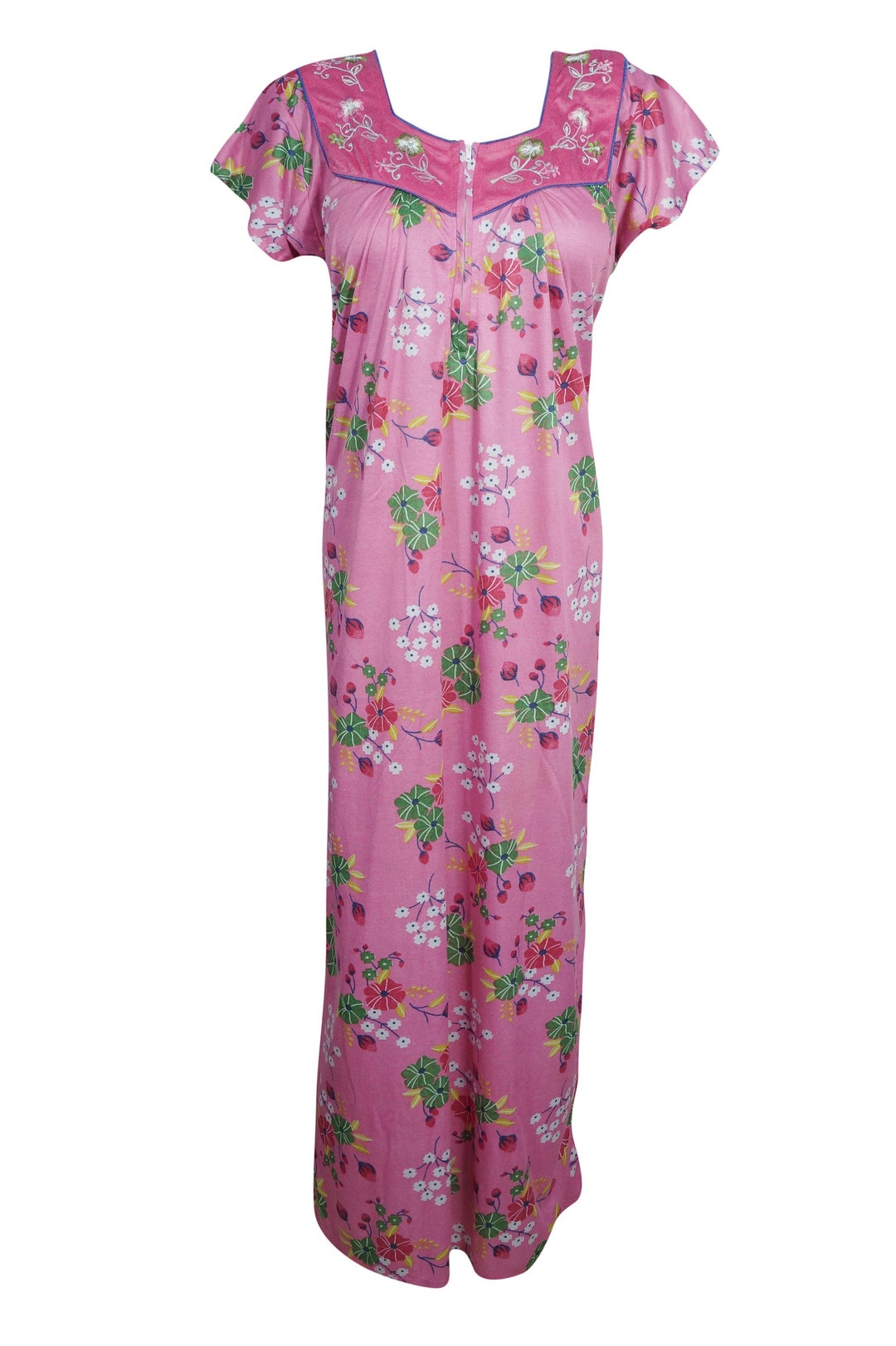 Womens Maxi Dress Pink Floral Maternity Dress Sleepwear - Etsy