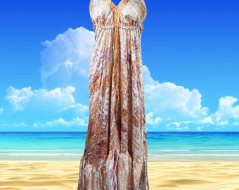 Bohemian Floral Print Dress, Cocktail Party Dresses, Recycle Sari Summer Dress for Women, Orange White Print Beach Dress, Halter dress S/M