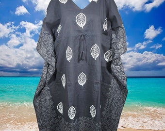 Womens Summer Midi Cotton Kaftan Dress, Beach, Black Muumuu Dresses, Summer, Cotton Kaftan Dress, Beach, Coverup, Dresses S/M/L
