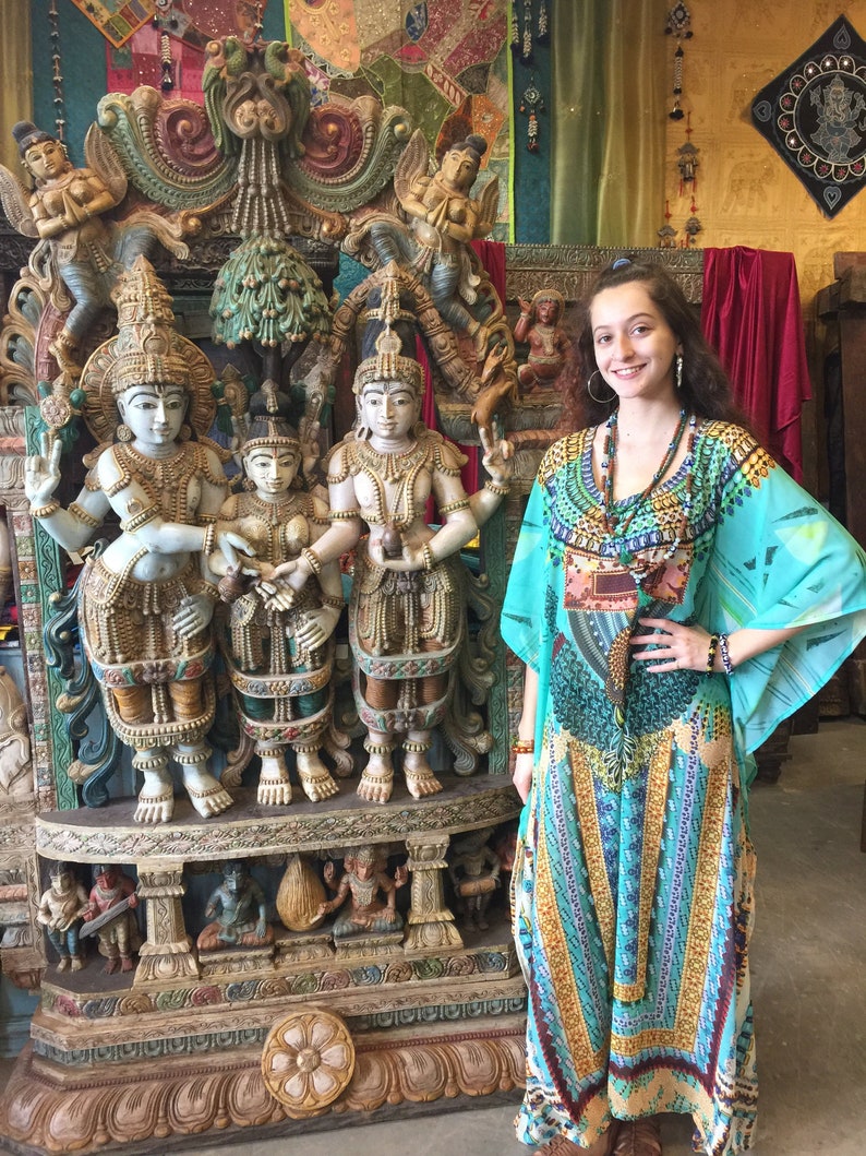 Womens Kaftan Maxi Dress Beach Cover Up Etsy