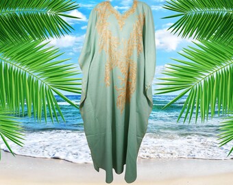 Womens Maxi Kaftan, Fall Maxi Dress, Gift cotton Caftan dress, Blue embroidered Kaftan Oversize dress, Caftans for women, Travel kaftan L-3X