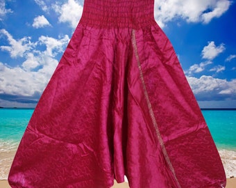 Harem pants, Hippie Festival Yoga Pants, Juicy Raspberry Pink, Drop Bottom Drop Crotch Pants, Boho Bohemian Clothing, gypsy Style S/M/L